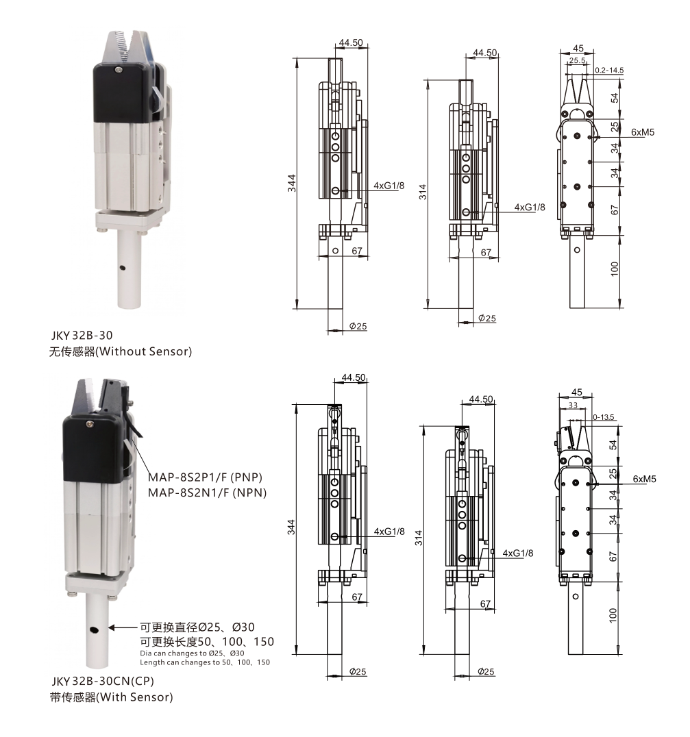 JKY32 SERIES 外形与安装尺寸