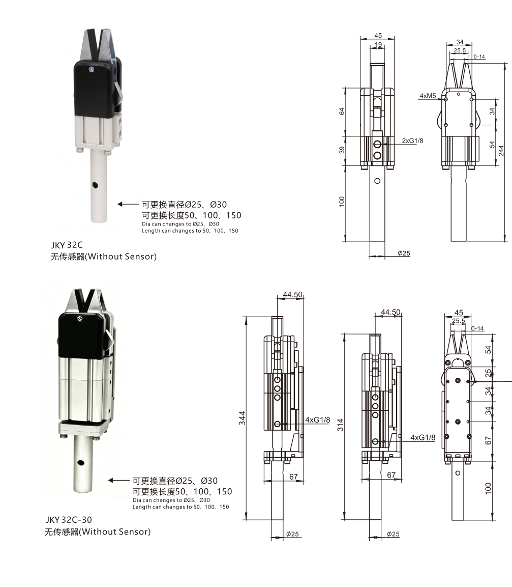 JKY32 SERIES 外形与安装尺寸