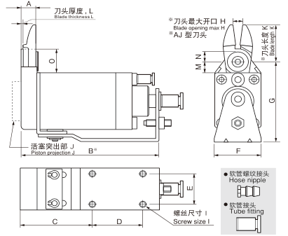 GT-NY 横向滑动气动剪刀