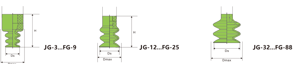 JG Three-bellows vacuum cups